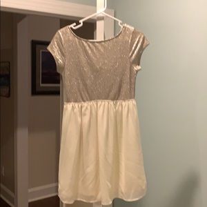 Gold cream dress